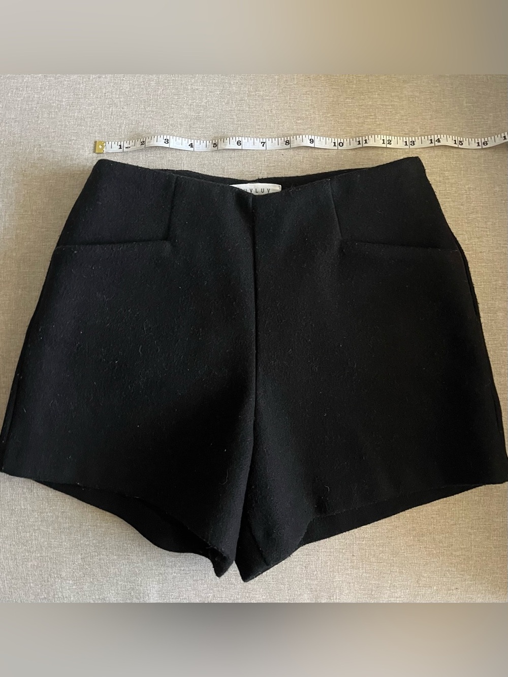 Korean black wool shorts